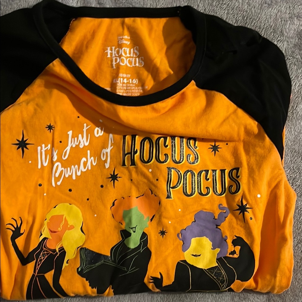 Disney Orange and Black Long Sleeve Tee Hocus Pocus Design